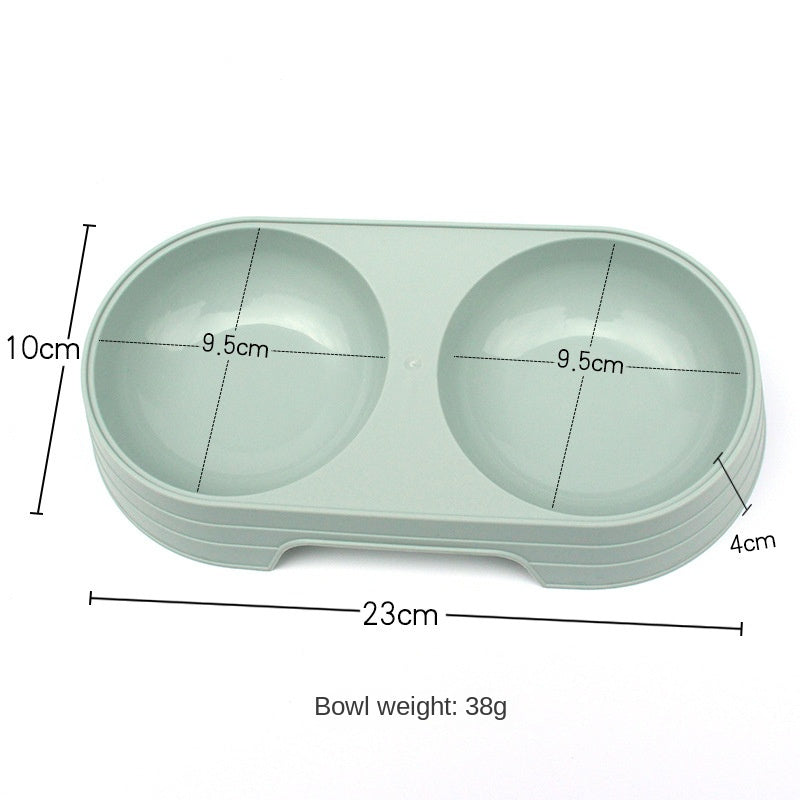 Wheat Straw Pet Double Bowl for Cats and Dogs Drinking and Eating Dual-Use Meal Bowl