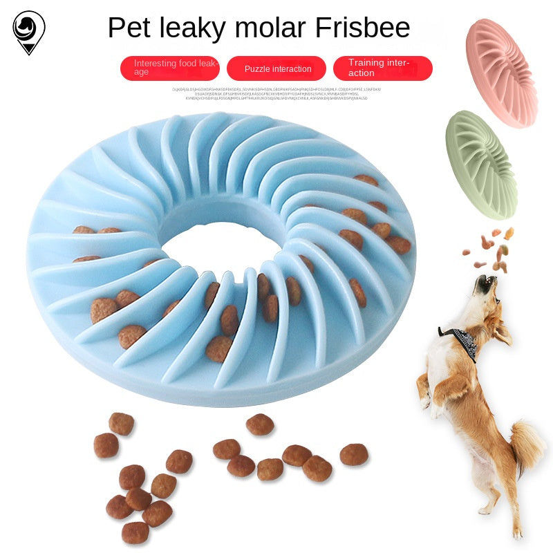 Pet Funny Misfeed Frisbee Toy Bite resistant Molar Chew tpr Interactive Dog Toy