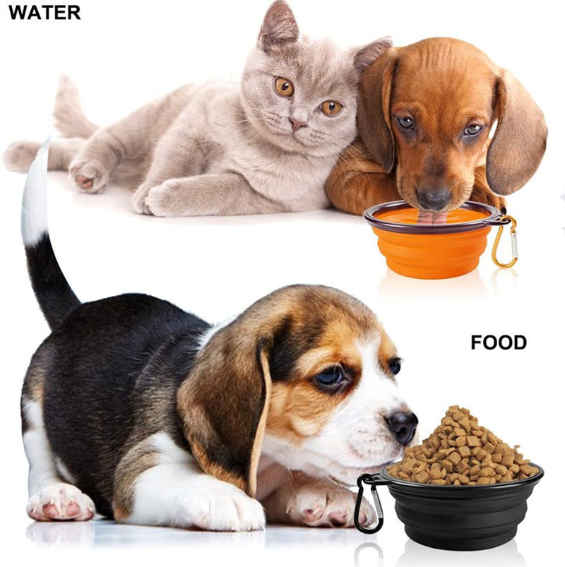 2PCS Folding Portable Outdoor Pet Bowl and Drinking Cup