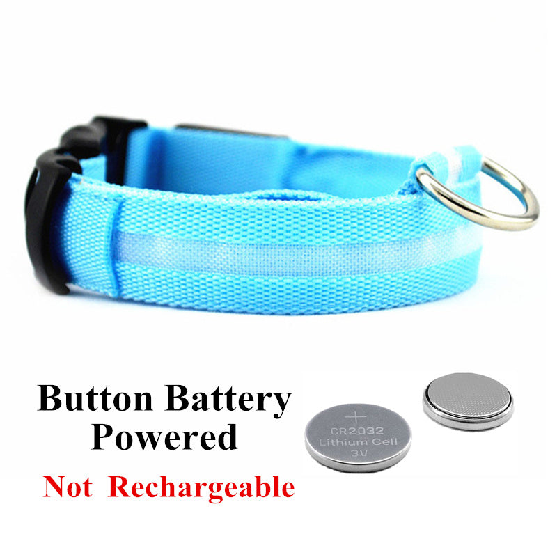 LED Glowing Luminous Adjustable Night Light Pet Safety Collar for Dogs and Cats