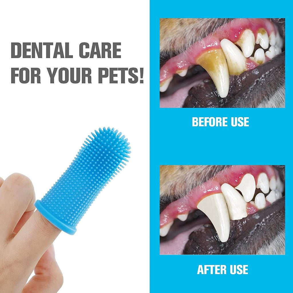 3pcs Super Soft Pet Finger Toothbrush Teeth Cleaning Nontoxic Silicone Tool