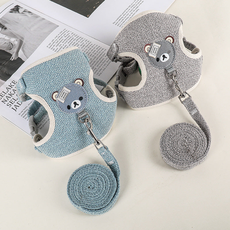 Adjustable Dog and Cat Harness and Leash Set for Small Pets and Kittens