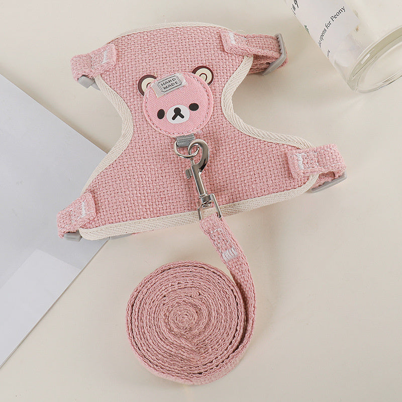 Adjustable Dog and Cat Harness and Leash Set for Small Pets and Kittens