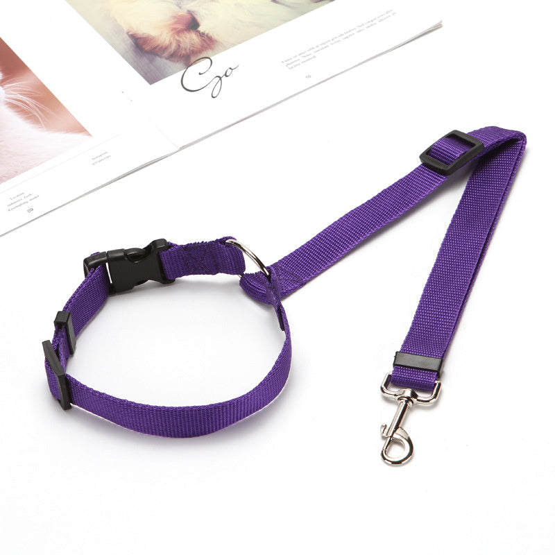 Two-in-one Pet Car Seat Belt Nylon Lead Leash Backseat Safety Belt