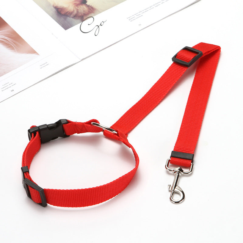 Two-in-one Pet Car Seat Belt Nylon Lead Leash Backseat Safety Belt