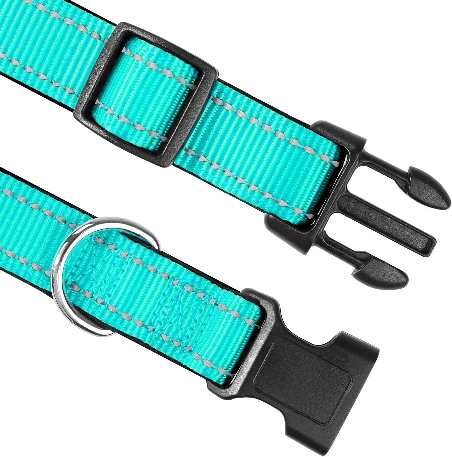 Reflective Soft Neoprene Padded Breathable Nylon Dog Collar Adjustable