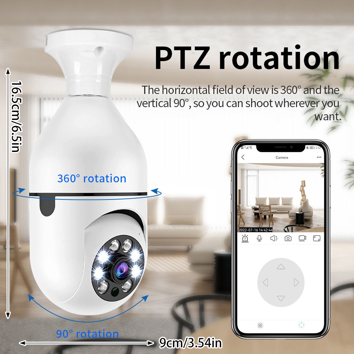 E27 Surveillance Camera LED Light Bulb Socket 360° 2.