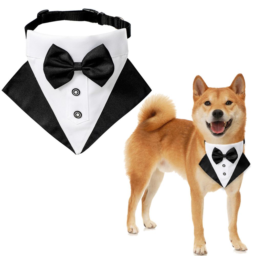 Wedding Suit Dog Collar Pet Saliva Towel Triangle Scarf