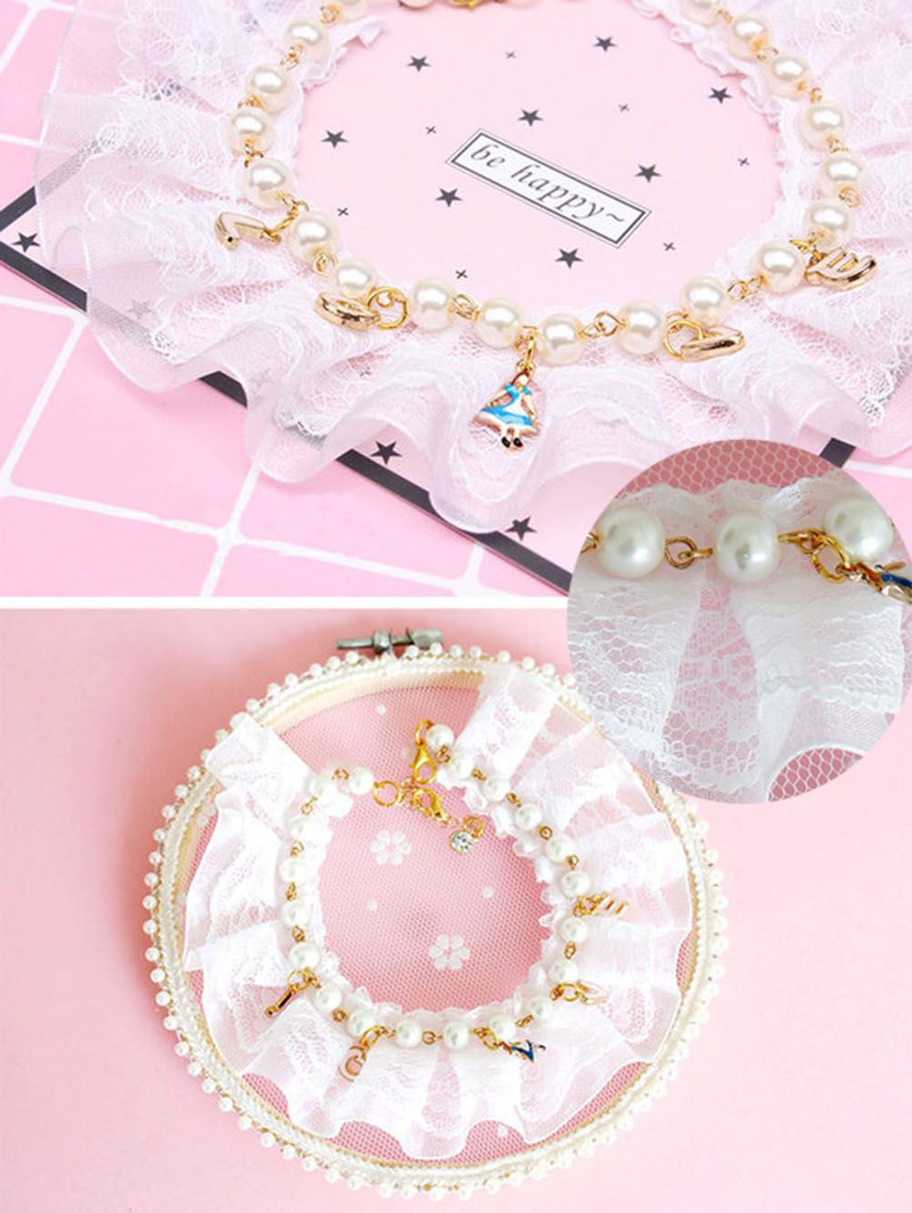 Luxurious Pearls Pet Collar Decorative Necklace for Cat Dog