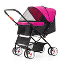 Four Wheel Folding Pet Stroller Jogger Travel Carrier Adjustable Canopy Storage Brake Mesh Window