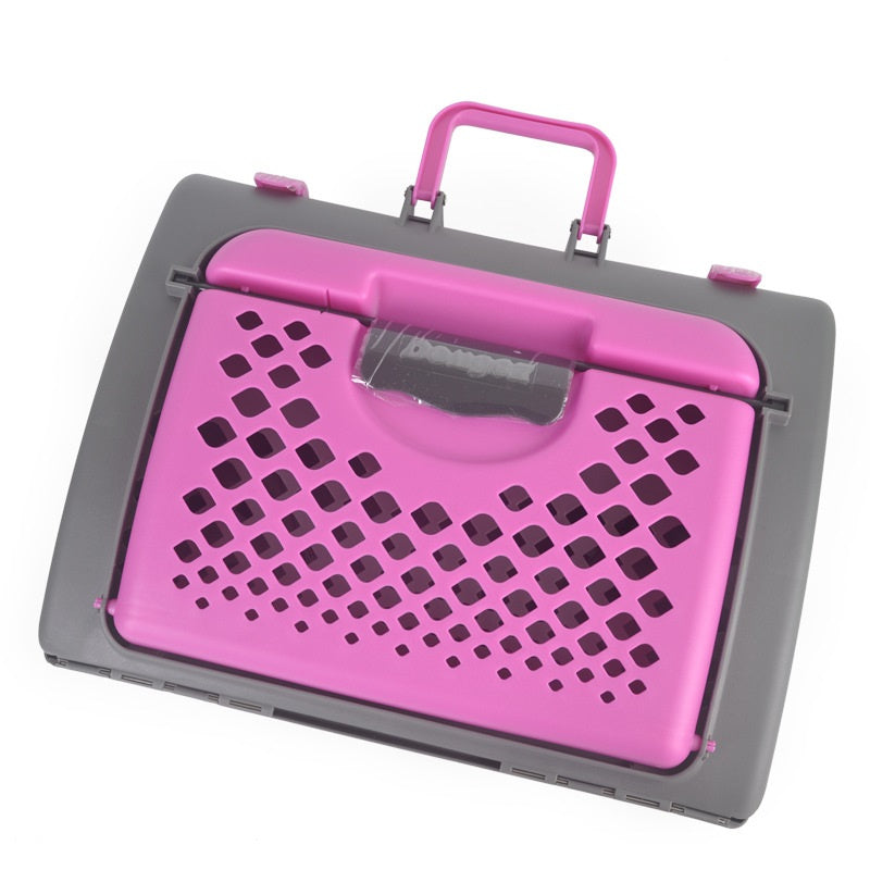 Pet Foldable Travel Cat Carrier - Front Door Collapsible Plastic Lightweight Carrier