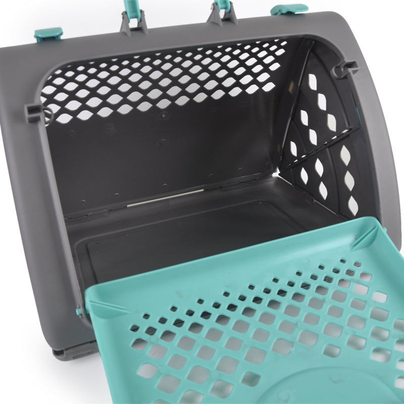 Pet Foldable Travel Cat Carrier - Front Door Collapsible Plastic Lightweight Carrier