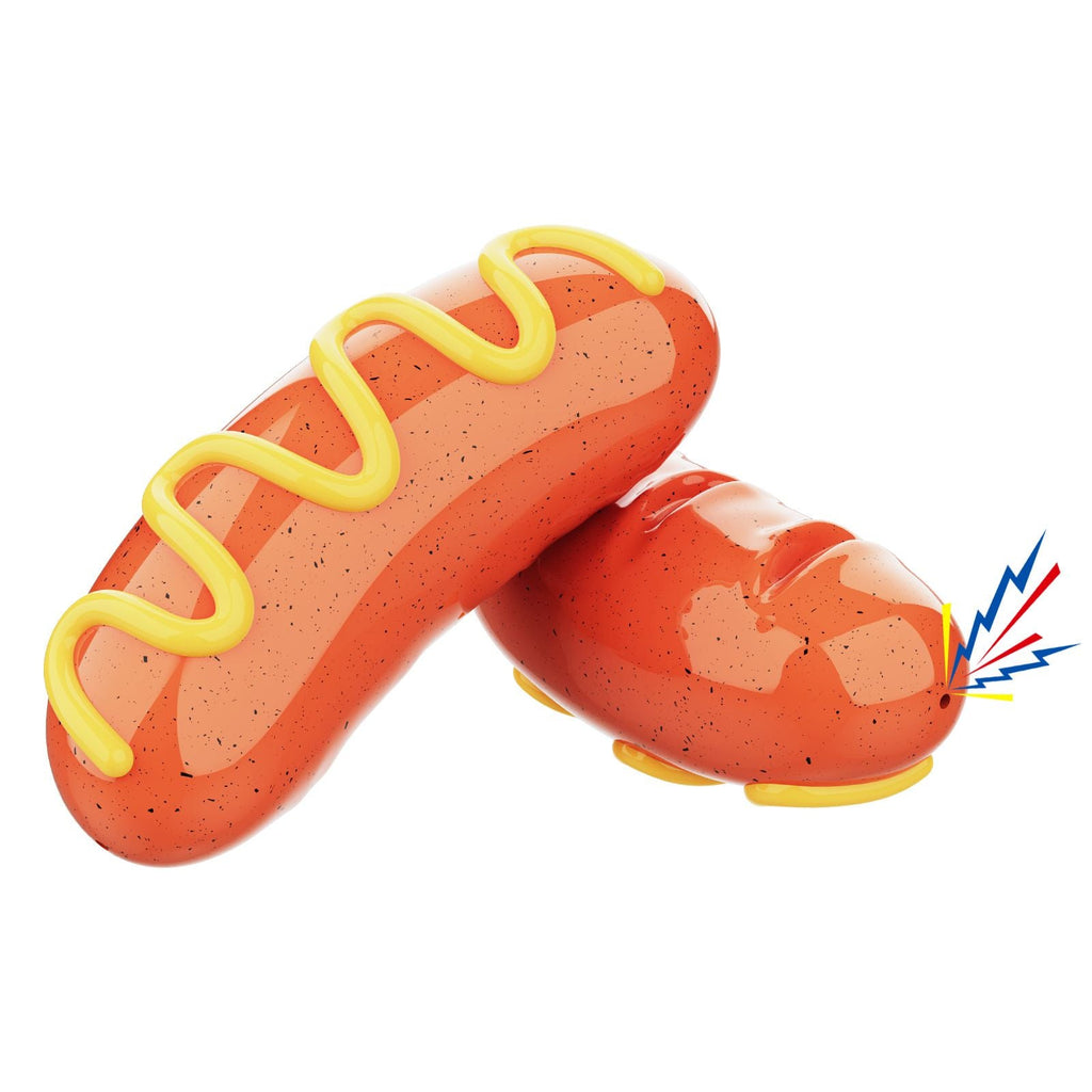 2023 New Sausage Chew Toys TPR Indestructible Toothbrush Squeaky Interactive