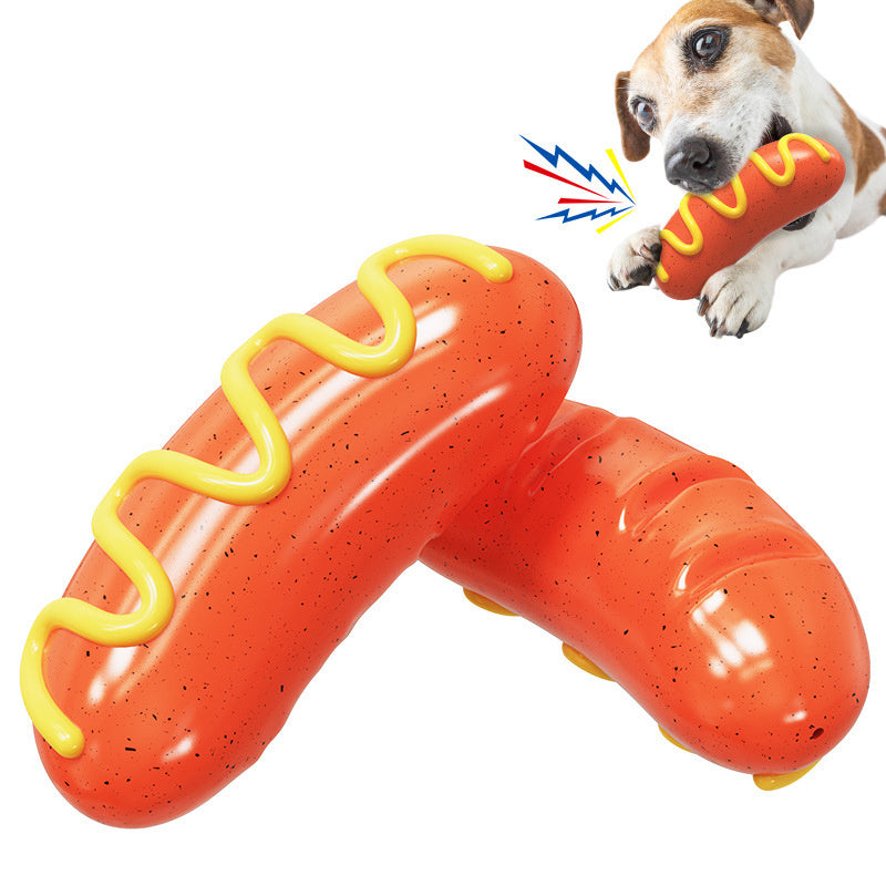 2023 New Sausage Chew Toys TPR Indestructible Toothbrush Squeaky Interactive