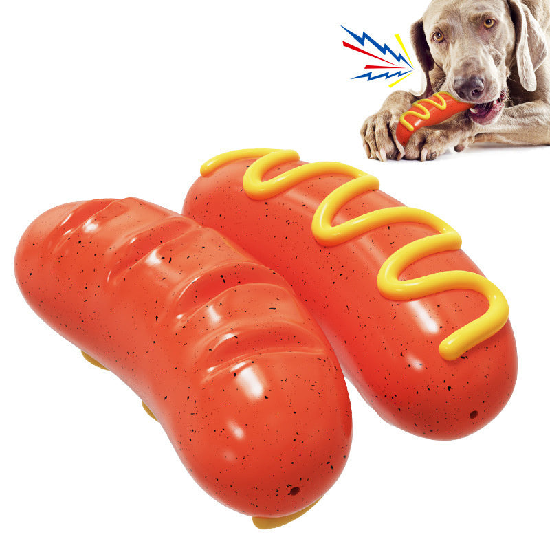 2023 New Sausage Chew Toys TPR Indestructible Toothbrush Squeaky Interactive