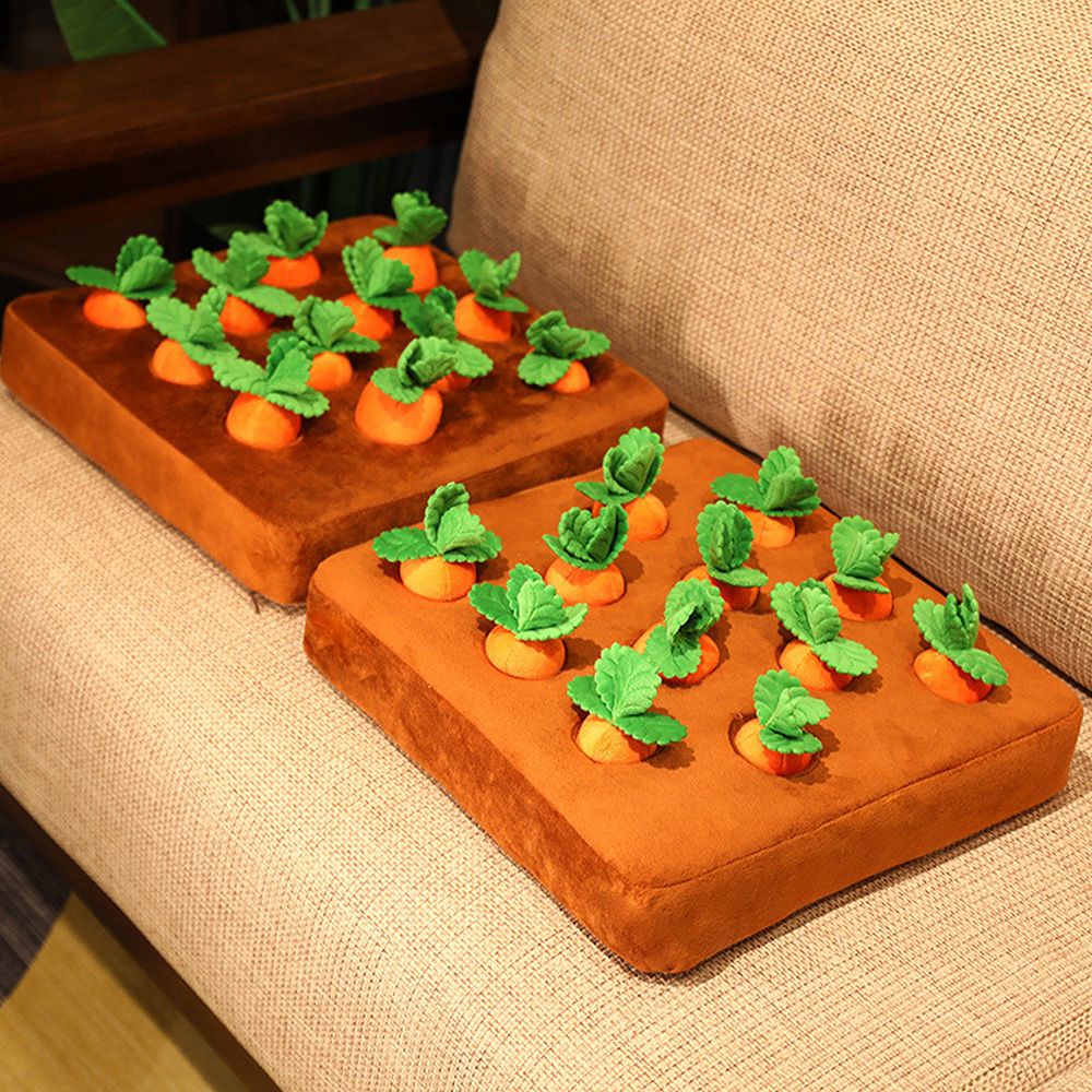 12 Plush Carrots Enrichment Dog Puzzle Hide and Seek Carrot Farm Snuffle Toy