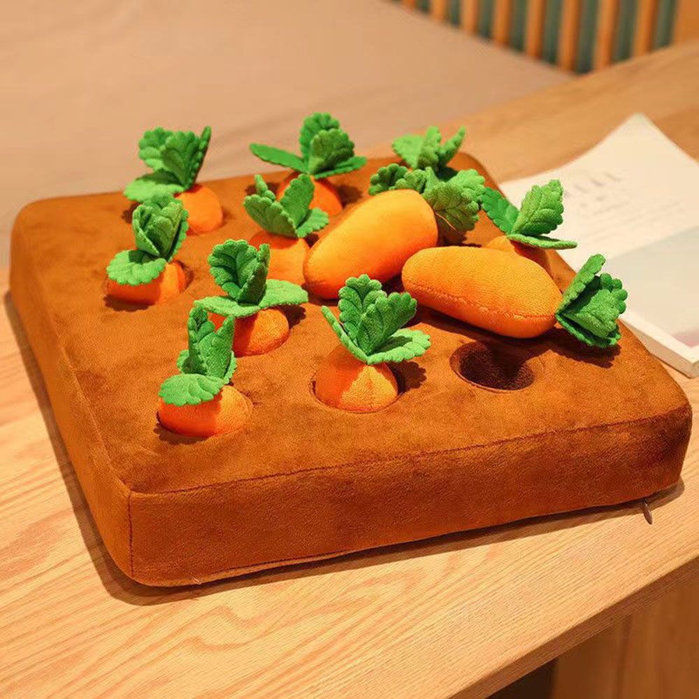 12 Plush Carrots Enrichment Dog Puzzle Hide and Seek Carrot Farm Snuffle Toy