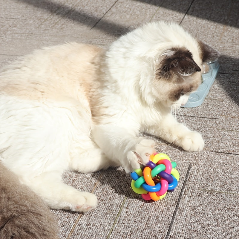 Pet Chew Toys; Rubber Balls With Bell Bite Resistant Interactive Toy For Dogs & Cats