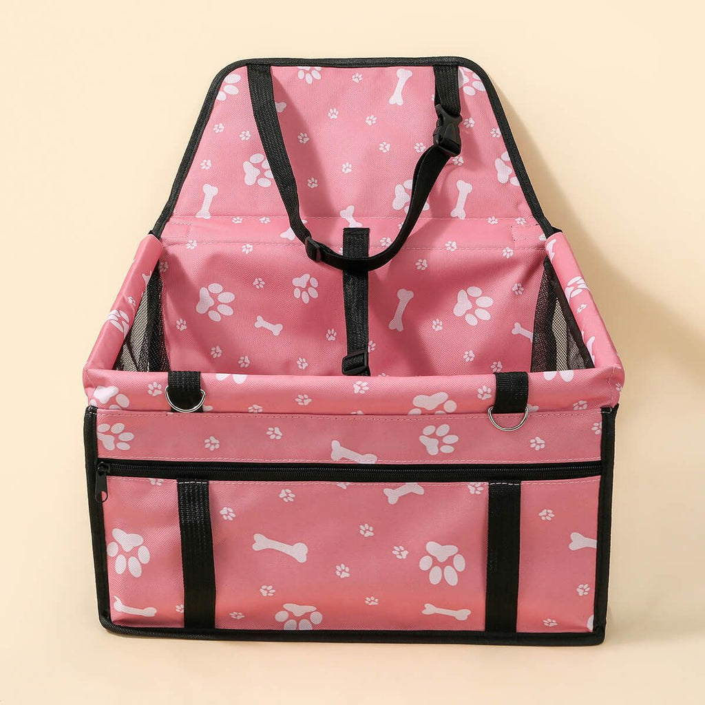 Pet Dogs Oxford Breathable Folding Soft Car Booster Seat Travel Carrier Cage