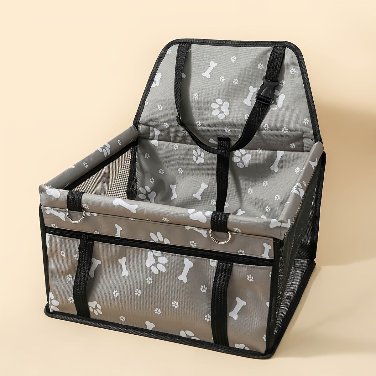 Pet Dogs Oxford Breathable Folding Soft Car Booster Seat Travel Carrier Cage
