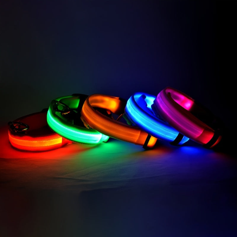 Glow-In-The-Dark LED Pet Collar For Dog & Cat - USB