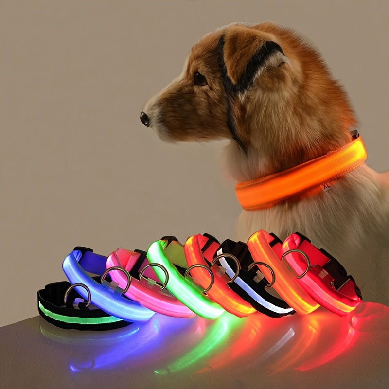 Glow-In-The-Dark LED Pet Collar For Dog & Cat - USB