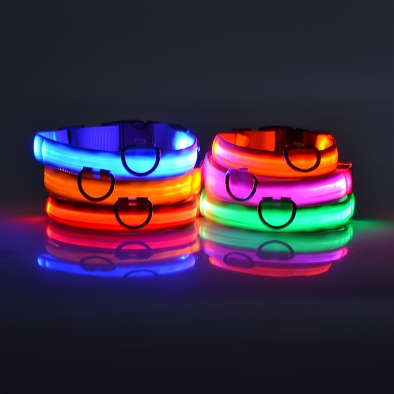 Glow-In-The-Dark LED Pet Collar For Dog & Cat - USB