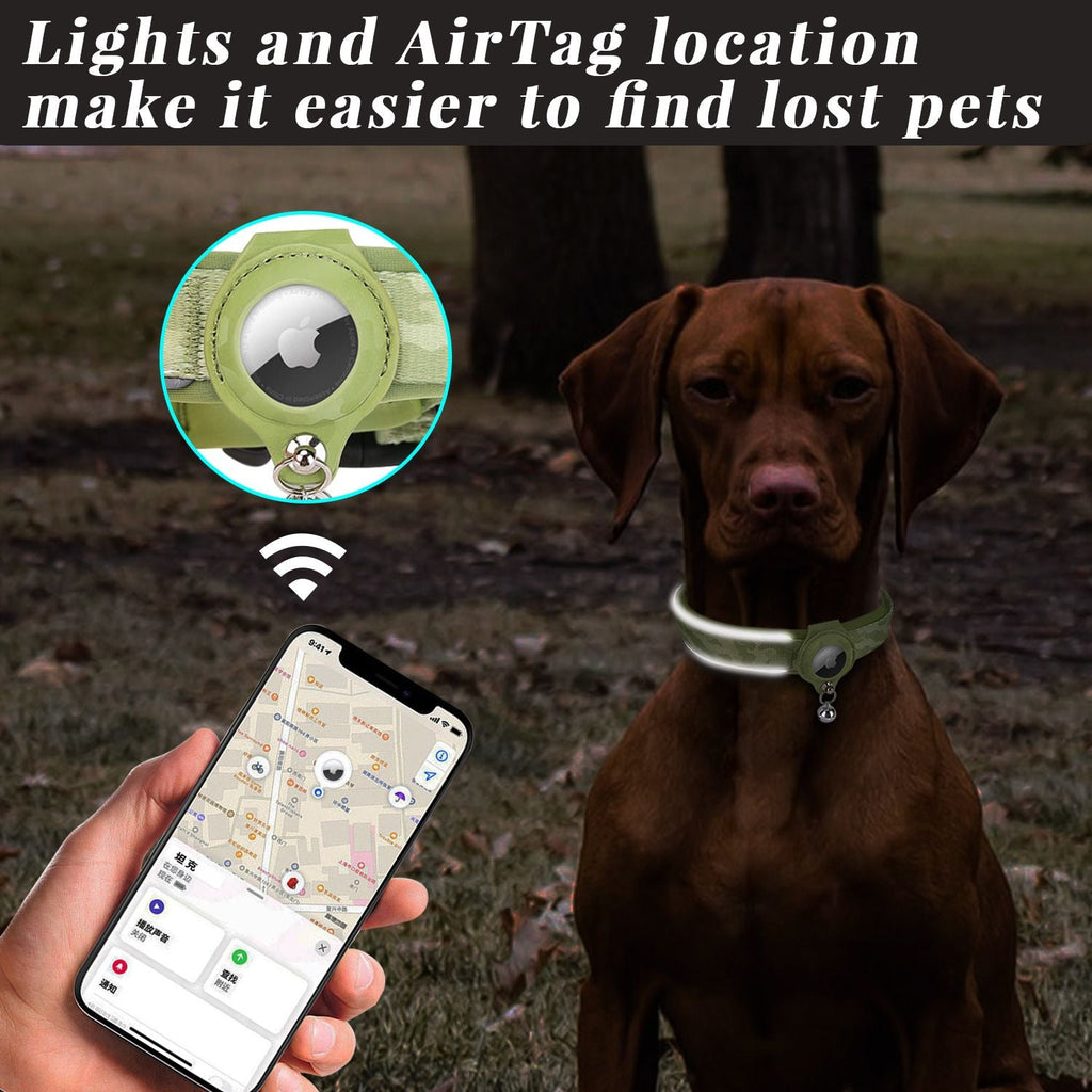Dog Collar with AirTag Case Holder Anti-Lost Pet Locator Collar