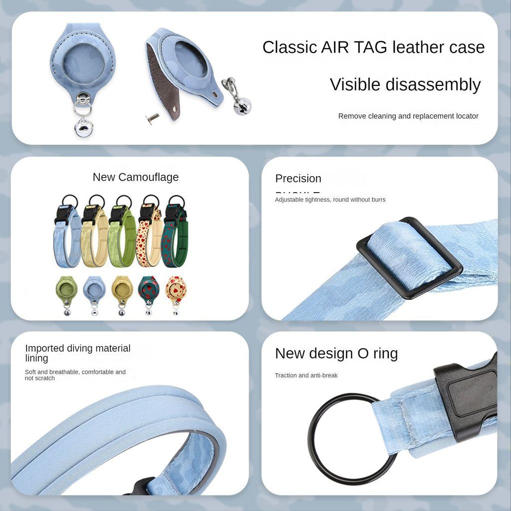 Dog Collar with AirTag Case Holder Anti-Lost Pet Locator Collar