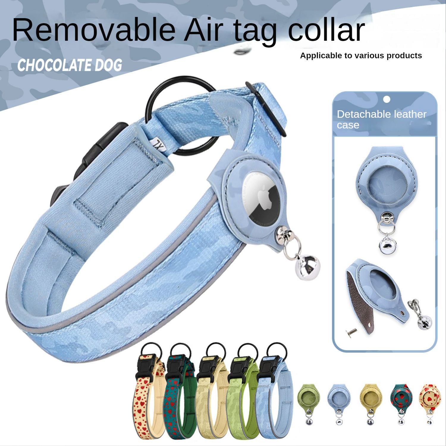Dog Collar with AirTag Case Holder Anti-Lost Pet Locator Collar