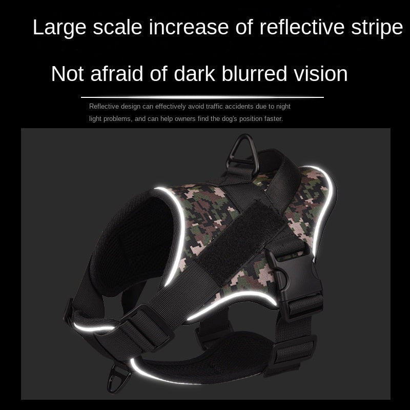 Reflective Tactical K9 Dog Harness Vest Type Explosion-Proof Chest Strap