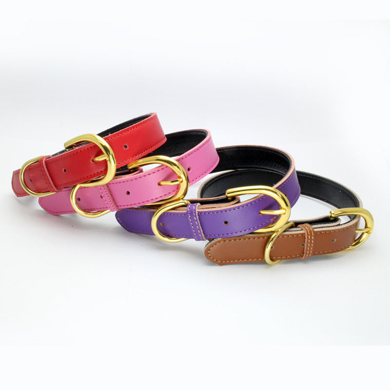 Genuine Leather Wide Soft Padded Breathable Adjustable Tactical Waterproof Dog Collar