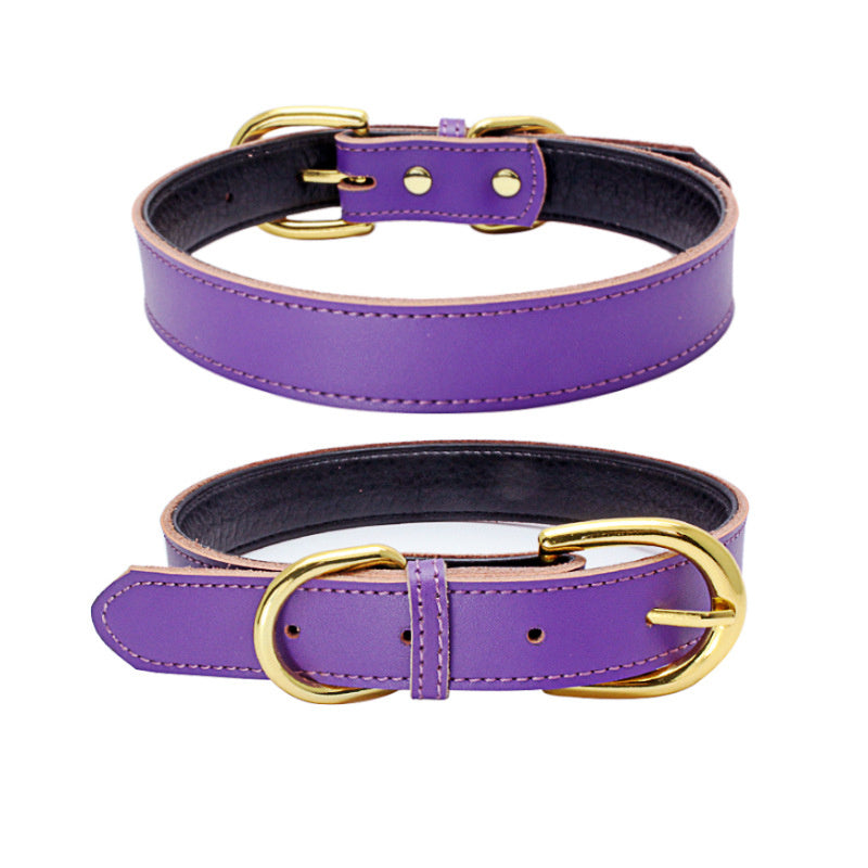 Genuine Leather Wide Soft Padded Breathable Adjustable Tactical Waterproof Dog Collar