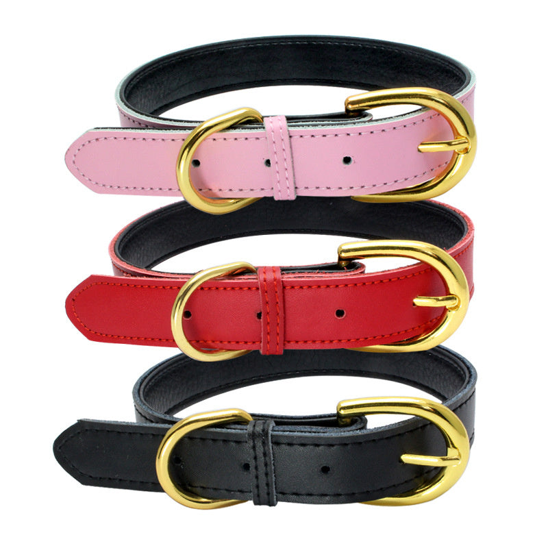 Genuine Leather Wide Soft Padded Breathable Adjustable Tactical Waterproof Dog Collar