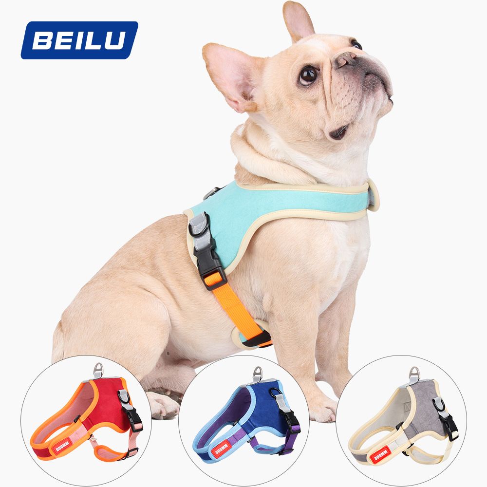 Suede Dog Harness and Leash Set - Reflective Saddle Vest Style Chest Strap Wholesale