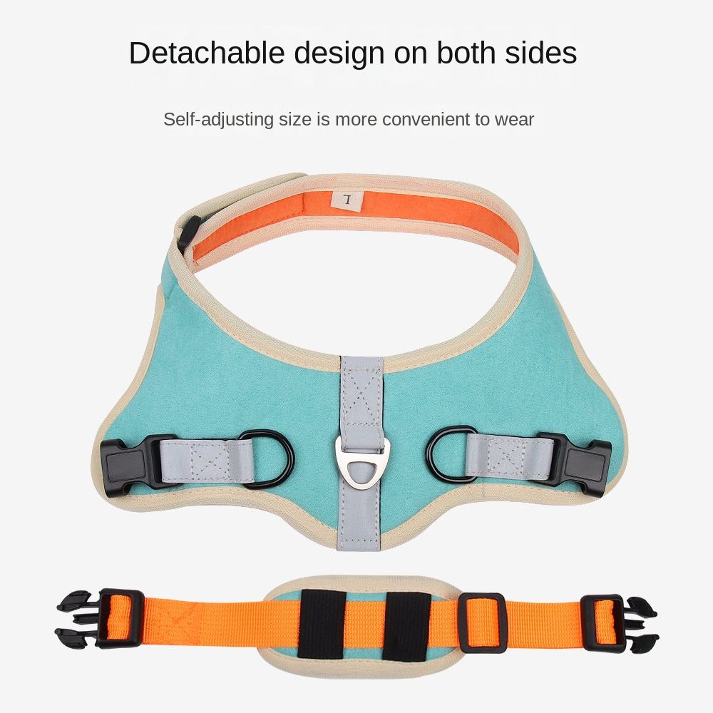 Suede Dog Harness and Leash Set - Reflective Saddle Vest Style Chest Strap Wholesale
