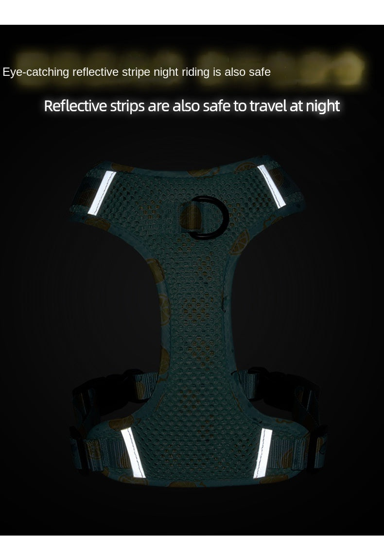 Reflective Explosion-Proof Dog Chest Strap Vest Harness with Traction Rope