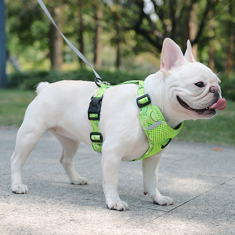 Reflective Explosion-Proof Dog Chest Strap Vest Harness with Traction Rope