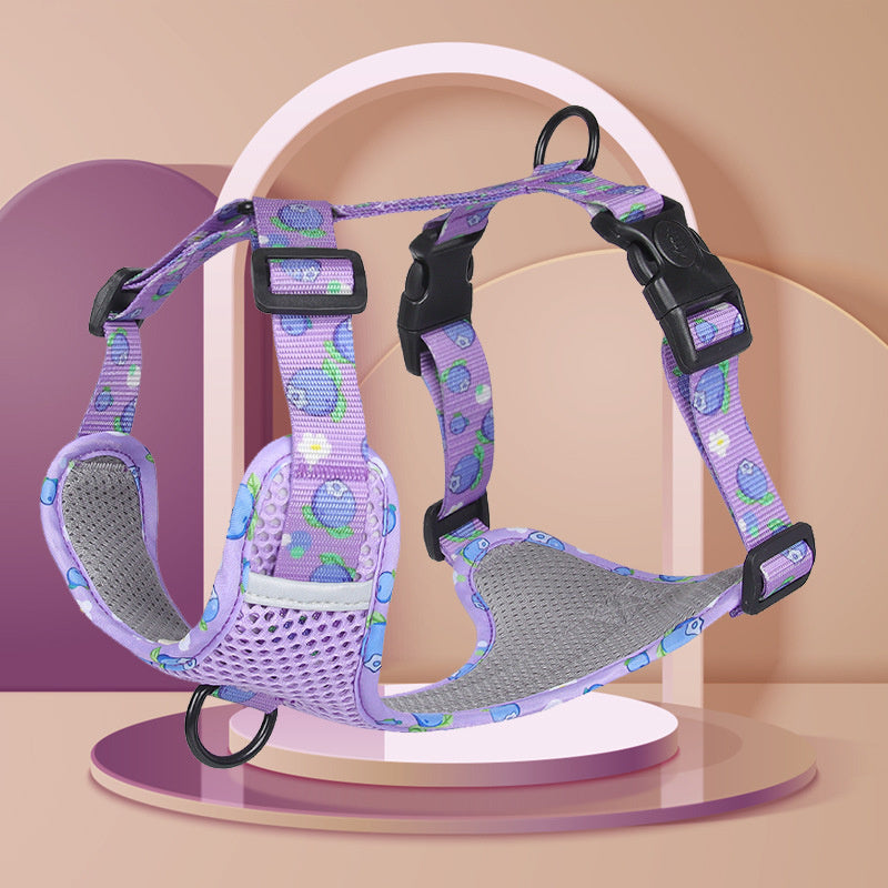 Reflective Explosion-Proof Dog Chest Strap Vest Harness with Traction Rope