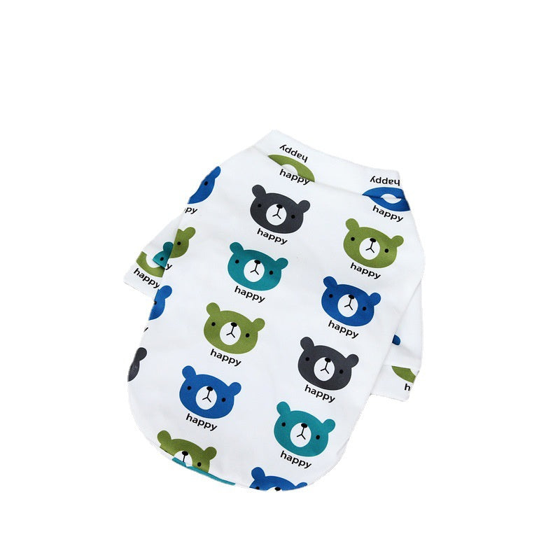 Pet Dog Cat Autumn Winter New Two Leg Sweater 22 Happy Bear Bottoming Shirt