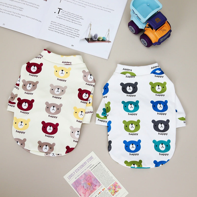Pet Dog Cat Autumn Winter New Two Leg Sweater 22 Happy Bear Bottoming Shirt