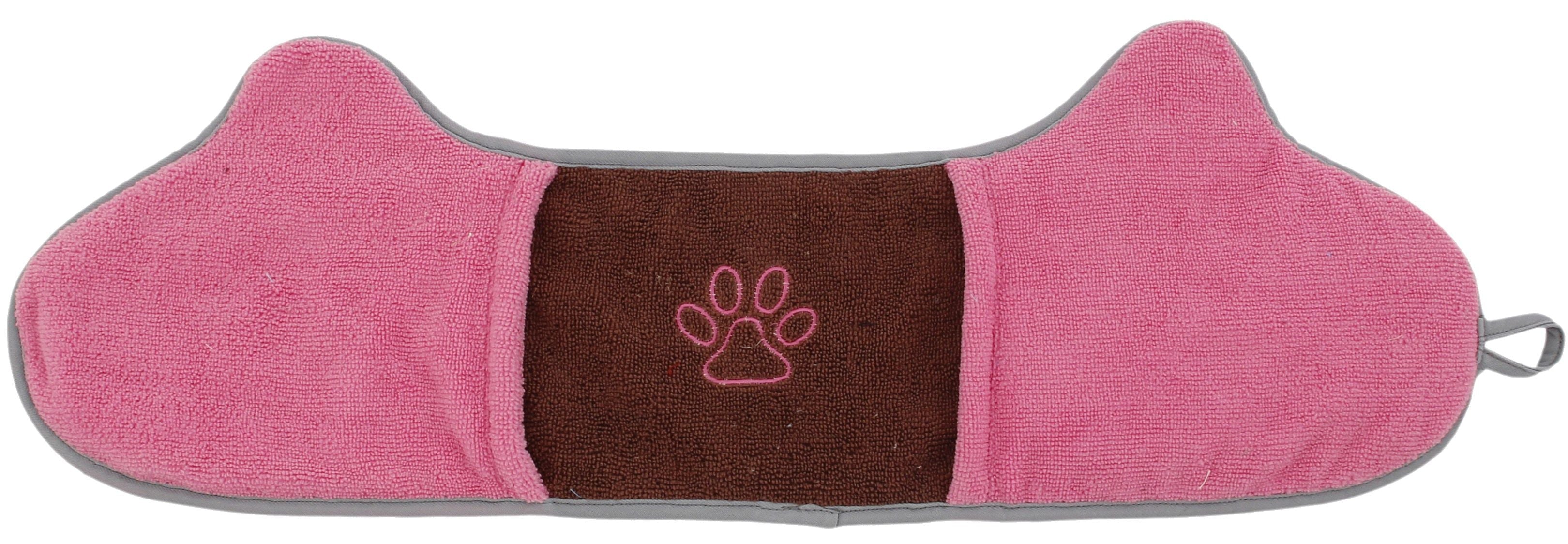 Pet Life 'Bryer' 2-in-1 Hand-Inserted Microfiber Grooming Towel and Brush