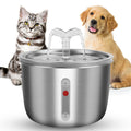 2L/67.6Oz Automatic Electric Stainless Steel Pet Drinking Fountain Water Dispenser