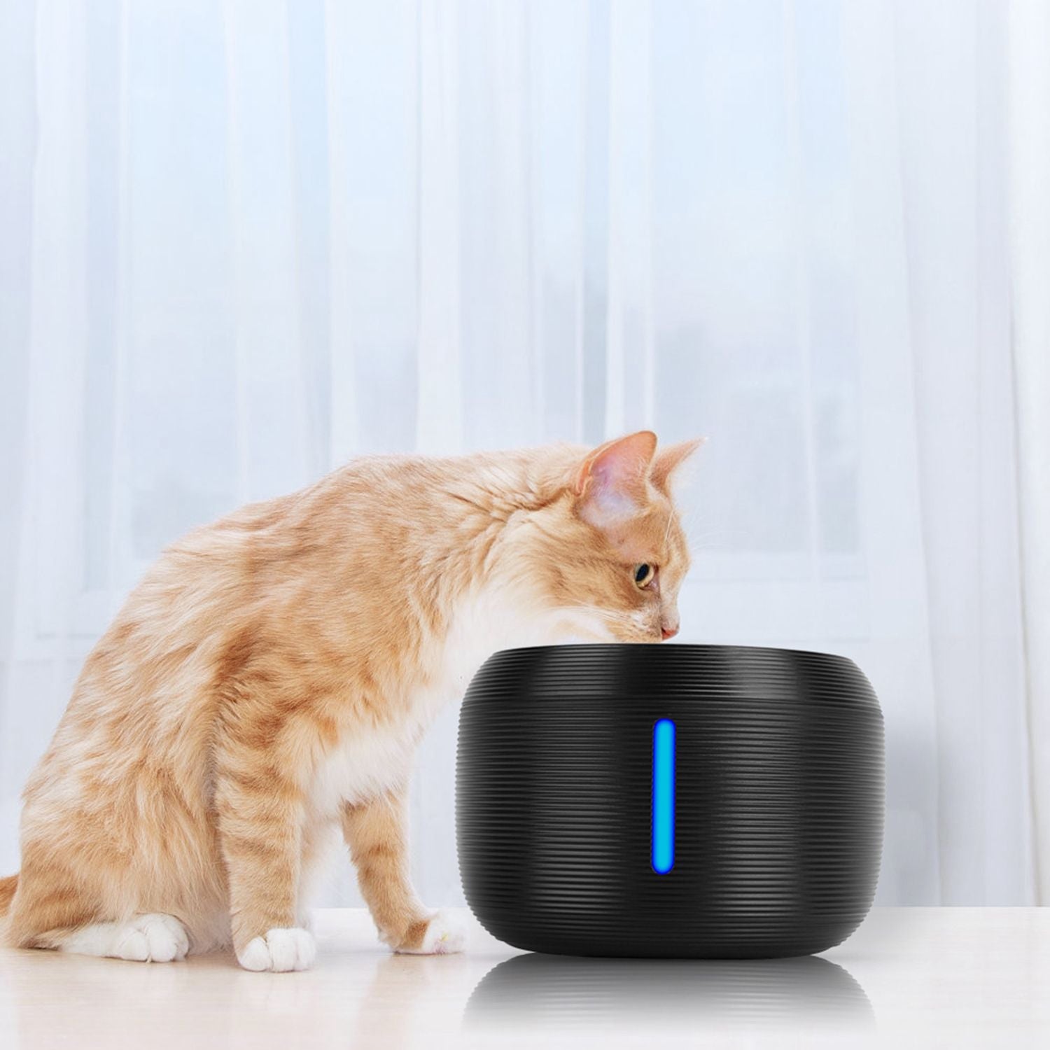 2.5L 84.54OZ Smart Pet Drinking Fountain with LED Light 7