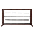 38"-71" Adjustable Wooden Pet Gate for Dogs, Indoor Freestanding Dog Fence for Doorways, Stairs, Deep Brown